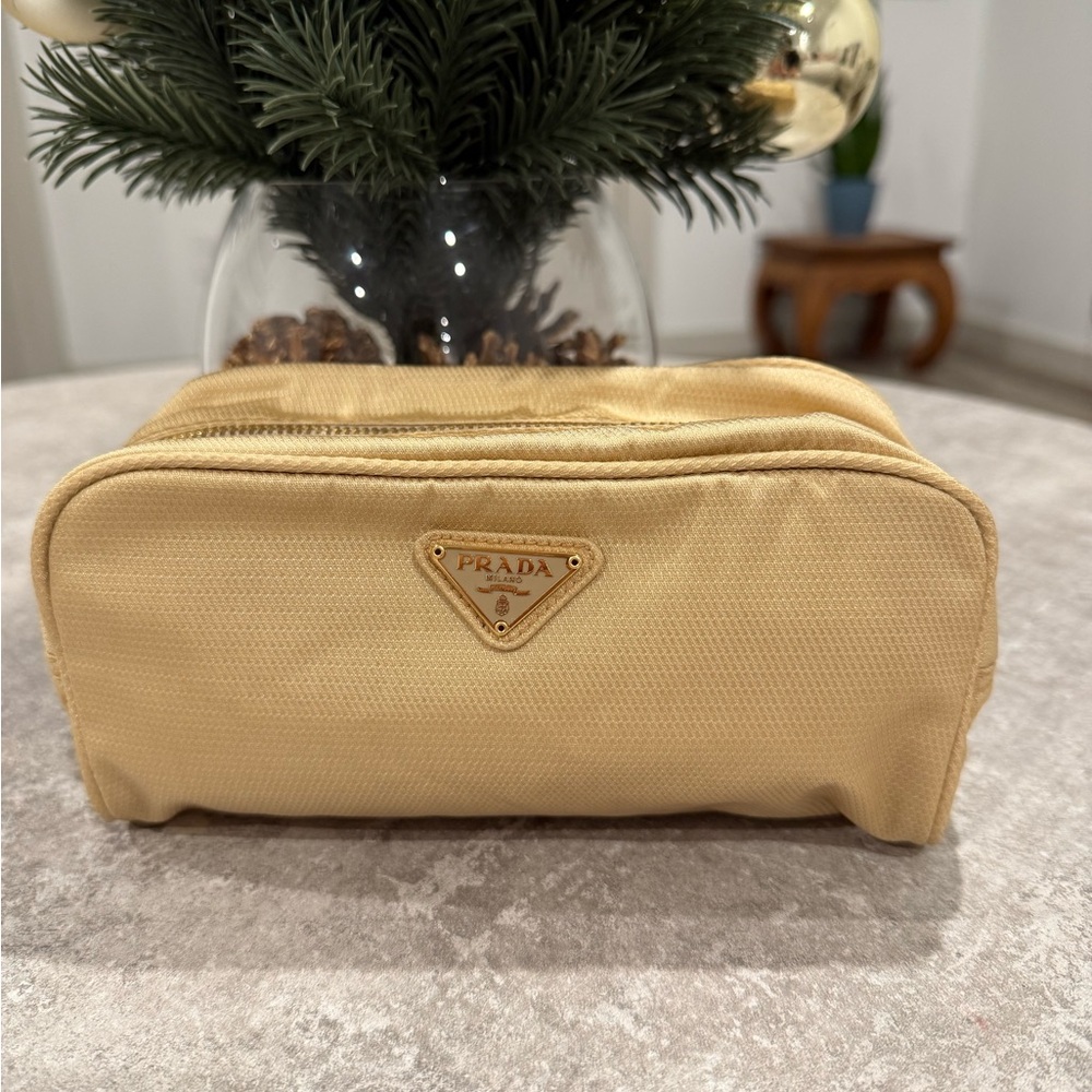 Prada Nylon Yellow Gold Pouch
